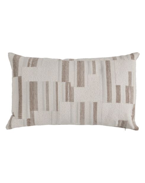 Coussin jacquard en chenille Calix beige lin - 30x50cm