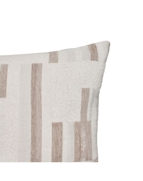 Coussin jacquard en chenille Calix beige lin - 30x50cm