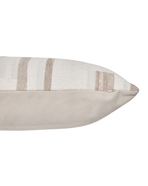 Coussin jacquard en chenille Calix beige lin - 30x50cm