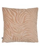 Coussin en velours Tigris beige lin - 40x40cm