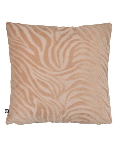Coussin en velours Tigris beige lin - 40x40cm
