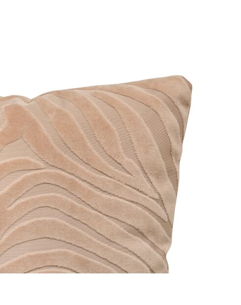 Coussin en velours Tigris beige lin - 40x40cm