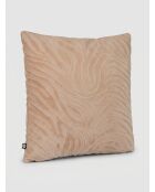 Coussin en velours Tigris beige lin - 40x40cm