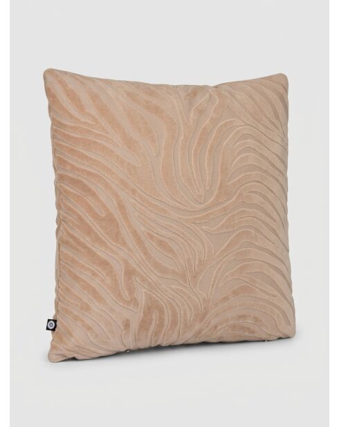 Coussin en velours Tigris beige lin - 40x40cm