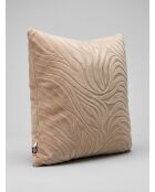 Coussin en velours Tigris beige lin - 40x40cm