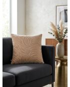 Coussin en velours Tigris beige lin - 40x40cm