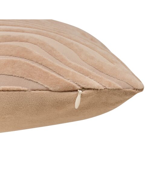 Coussin en velours Tigris beige lin - 40x40cm