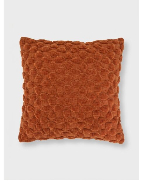 Coussin en chenille Nova ambre - 40x40cm