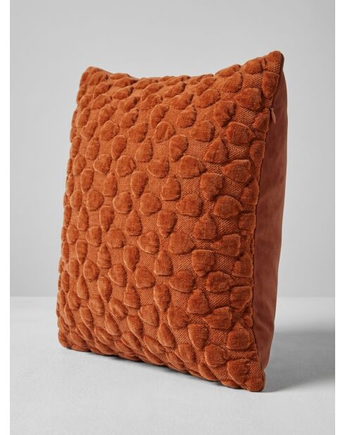 Coussin en chenille Nova ambre - 40x40cm