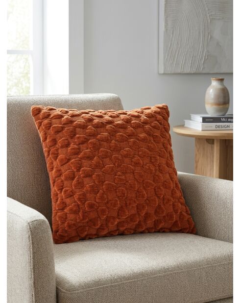 Coussin en chenille Nova ambre - 40x40cm