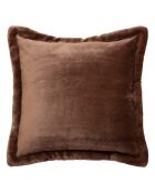 Coussin flanelle  Cuddly marron - 53x53cm