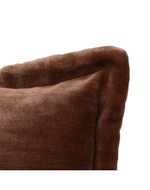 Coussin flanelle  Cuddly marron - 53x53cm