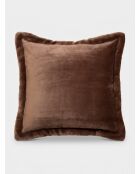 Coussin flanelle  Cuddly marron - 53x53cm