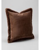 Coussin flanelle  Cuddly marron - 53x53cm