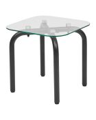 Set de 2 mesitas de cristal Hecate plateadas
