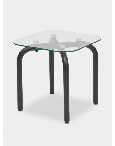 Set van 2 zilveren Hecate glazen salontafels