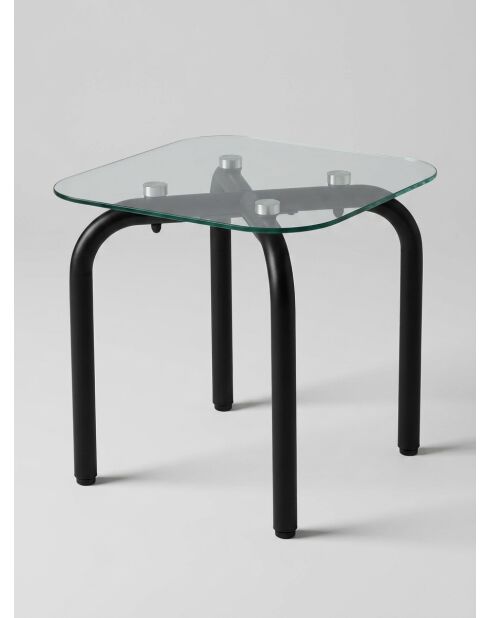 Set van 2 zilveren Hecate glazen salontafels