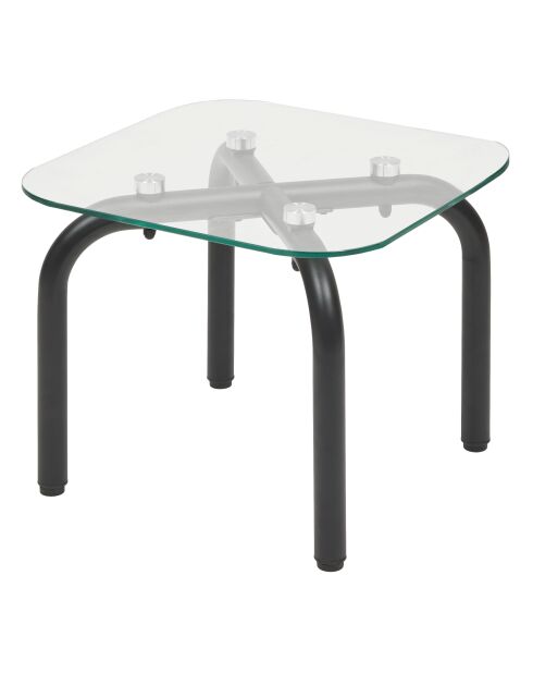 Set van 2 zilveren Hecate glazen salontafels