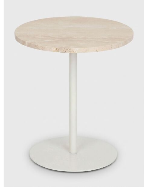 Mesita de madera travertina Celen - D.40 x H.45 cm