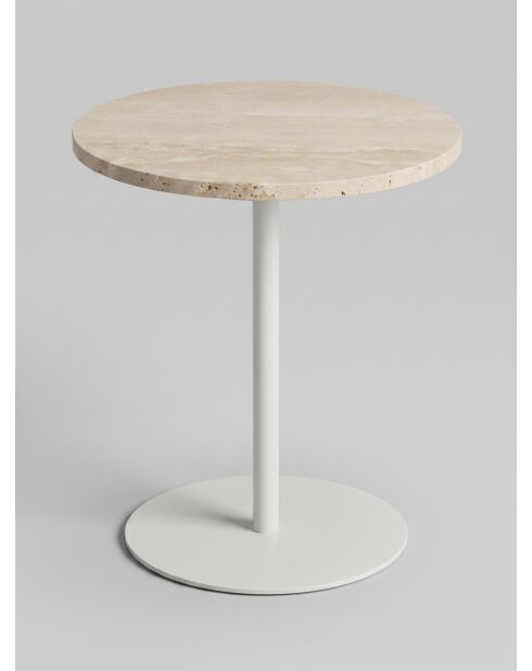 Mesita de madera travertina Celen - D.40 x H.45 cm