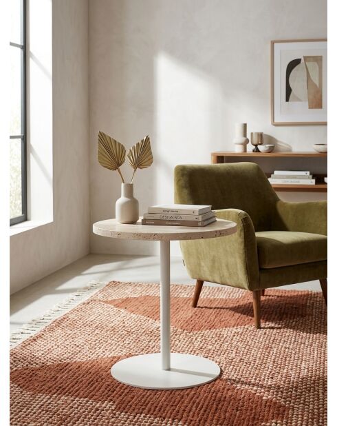 Mesita de madera travertina Celen - D.40 x H.45 cm