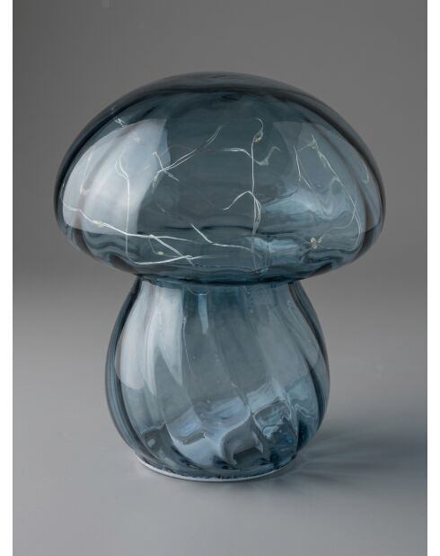 Lampe fantaisie champignon bleu - H. 15cm