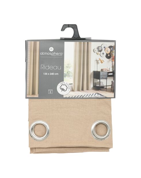 Tenda in lino beige - 135x240cm