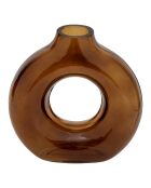 Vaso Circle in vetro ambrato - H. 20,5cm