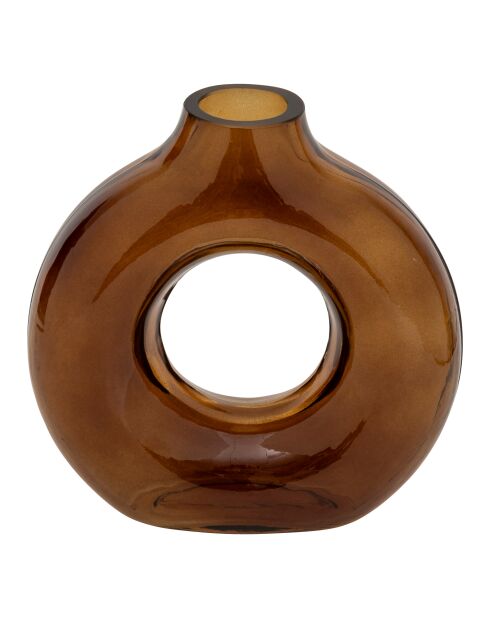 Vase en verre Circle ambre - H. 20,5cm