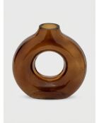Vaso Circle in vetro ambrato - H. 20,5cm