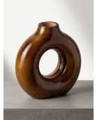 Vaso Circle in vetro ambrato - H. 20,5cm