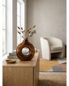 Vaso Circle in vetro ambrato - H. 20,5cm