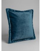 Coussin flanelle Cuddly bleu égéen - 53x53cm
