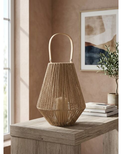 Lanterne ross marron - H. 31cm
