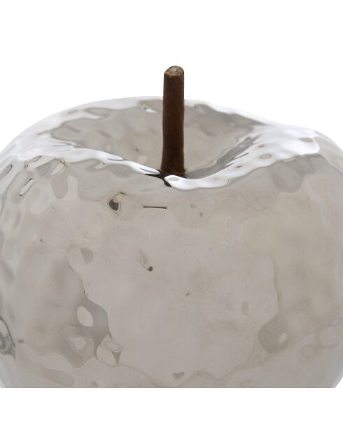 Déco à poser Pomme Pamela argent - H.14cm