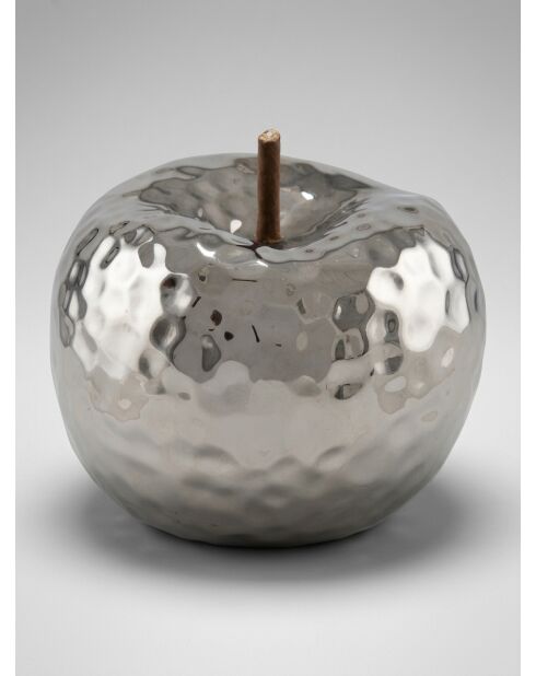 Déco à poser Pomme Pamela argent - H.14cm