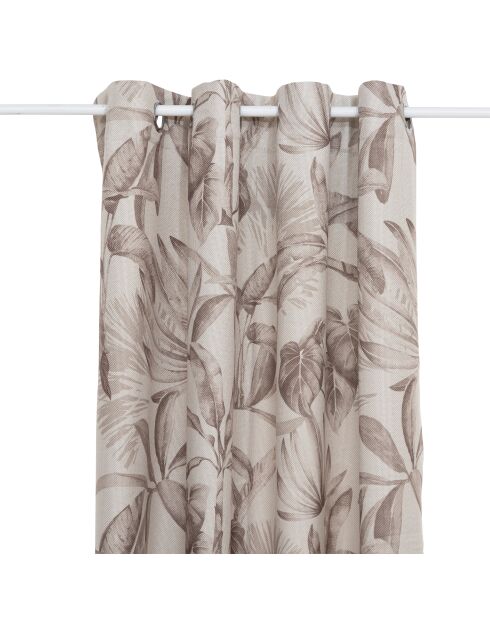 Tenda Elena beige con stampa in lino - 135x260cm