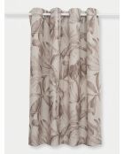 Tenda Elena beige con stampa in lino - 135x260cm