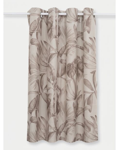Tenda Elena beige con stampa in lino - 135x260cm