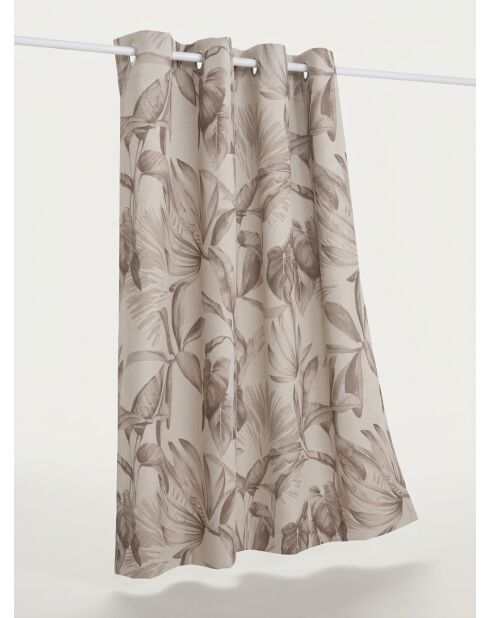 Tenda Elena beige con stampa in lino - 135x260cm