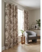 Tenda Elena beige con stampa in lino - 135x260cm