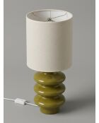 Lampe à poser Vinus vert kaki - H.45 cm