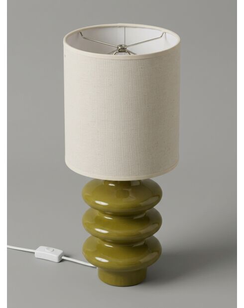 Lampe à poser Vinus vert kaki - H.45 cm