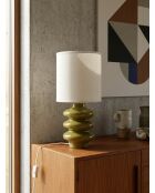 Lampe à poser Vinus vert kaki - H.45 cm