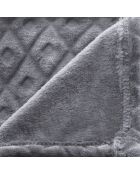Plaid grigio in flanella diamantata - 125x150cm