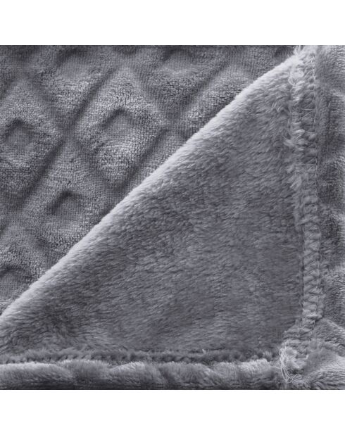 Plaid grigio in flanella diamantata - 125x150cm