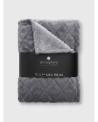Plaid grigio in flanella diamantata - 125x150cm