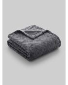 Plaid grigio in flanella diamantata - 125x150cm
