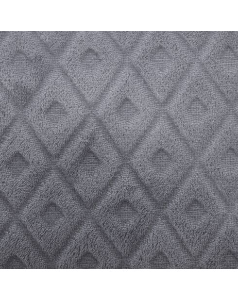 Plaid grigio in flanella diamantata - 125x150cm