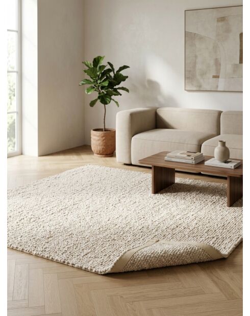 Tapis en laine Volna ivoire - 118x170cm